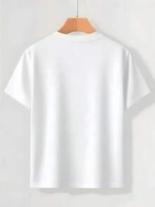 Black Short-Sleeved T-Shirt For Boys, Casual Urban Style, With  Graphic Of An Astronaut Playing Football, Children's Clothing For Boys Aged 5 To 13 Years - 灰色 - 查看 2