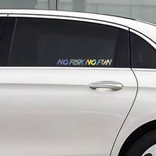 1pc "No Risk No Fun" English Letter Car Sticker For Window, Rear Windshield, Body Decal - No Risk, No Fun. - View 3