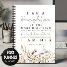 Daughter Of The King Christian Bible Journal Notebook With Ruler Lines - Compact Spiral Bound Bible Verse Journal, Prayer Journal And Daily Planner For Women, Portable Bible Writing Book, Gift - B - View 6