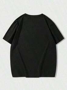 AMIRIS Short-Sleeved T-Shirt With Round Neck And Red Sequin Print Logo Y2K, 220 G, 100% Cotton, Spring Clothing, Women's Tops, Casual And Comfortable, T-Shirt, Unisex Style. - 黑色 - 查看 2