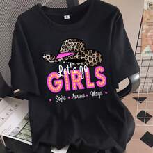 Printed T-Shirt For Men And Women - 黑色 - 查看 1