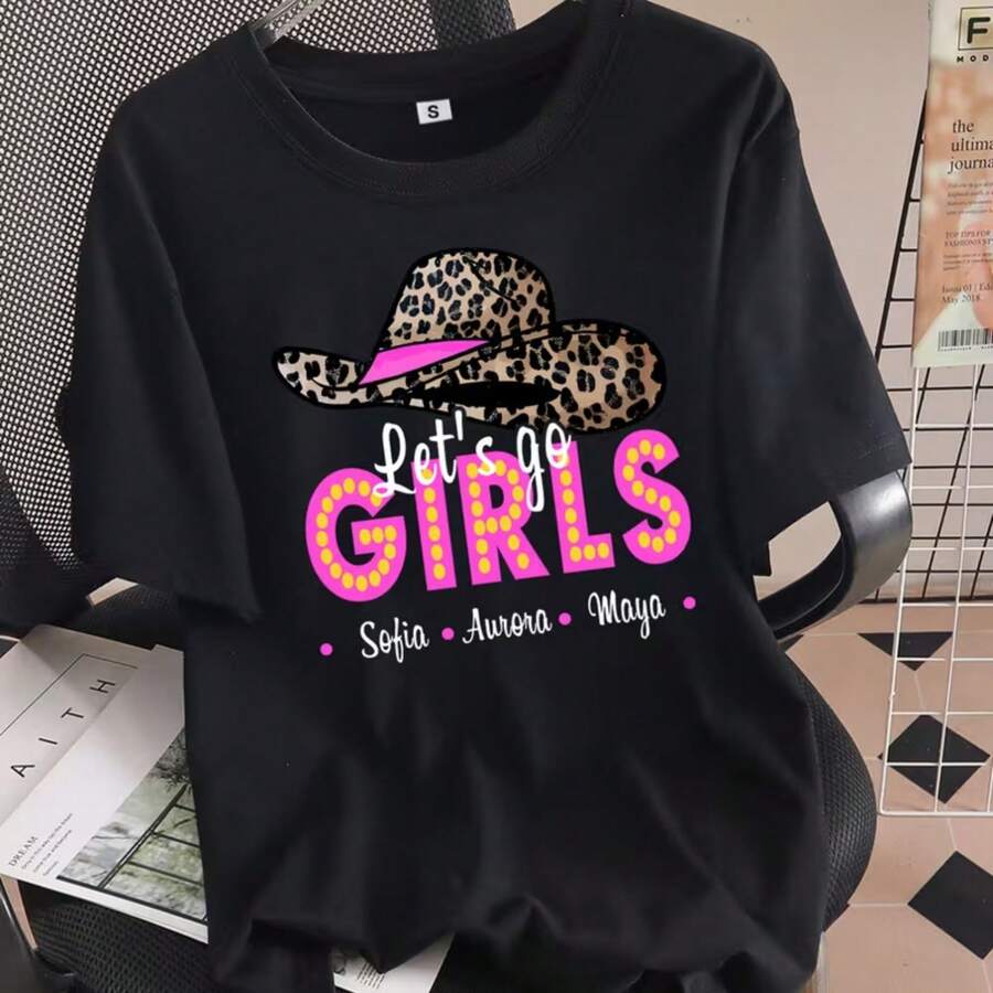 Printed T-Shirt For Men And Women - 黑色 - 查看 1
