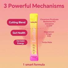 LeeFar Cutting Mix Berberine Yerba Mate Dual‑Action Stick Packs 30 Count Strawberry Acai Flavor Metabolism Energy Gut Health Daily Wellness Dietary Supplement - Default - View 3