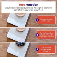Food Kitchen Scale, 22lb Digital Weight Scale Grams And Ounces Rechargeable Waterproof Weight Loss, Cooking, Baking, Meat, Bread, Large 0.05oz/1g Accuracy - 無彩色白 - 查看 6