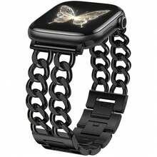 可调节黑色金属表带，兼容 38mm、40mm、41mm、42mm（S10/11）、44mm、46mm，适合 5.11-7.87 英寸手腕，兼容 Series 1/2/3/4/5/6/7/8/9/10/11/SE 3/2/1 - 黑色 - 查看 20
