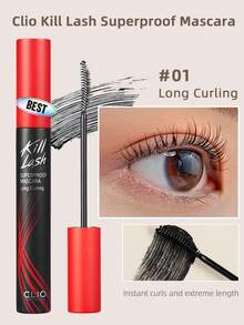 Clio K-Beauty Kill Lash 防水睫毛膏，纤细弧形刷头，纤长卷翘睫毛，防晕染，持久妆效 - 01 Long Curling - 查看 1