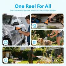 TABU 100ft/130ft Retractable Hose Reel, Wall Mount Garden Water Hose Reel With Auto Rewind, 180° Swivel Bracket & 10 Function Nozzle, Heavy Duty Outdoor Hose Reel - 100 Feet - View 7