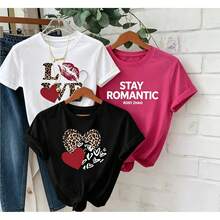 Elija entre 3 estilos de ropa casual de algodón de alta calidad. En  caliente, destaca la personalidad y es de moda. 1 pieza, 2026, Camiseta estampada de moda para mujer, Moda femenina para las cuatro estaciones, Sencilla, casual, cómoda, popular, suave, fitness, deportes diarios al aire libre, Estilo de moda versátil que se puede usar en las cuatro estaciones, Camiseta transpirable de manga corta con cuello redondo, Ropa de moda para mujer, Tops para gimnasio, Tops para entrenamiento, Camiseta gráfica, Camiseta vintage, Día de San Valentín, Conjuntos de vacaciones, Verano, Camisas, Camisa blanca, Camisetas gráficas, Tops de verano, Top negro, Tops para salir. - Blanco - Ver 1