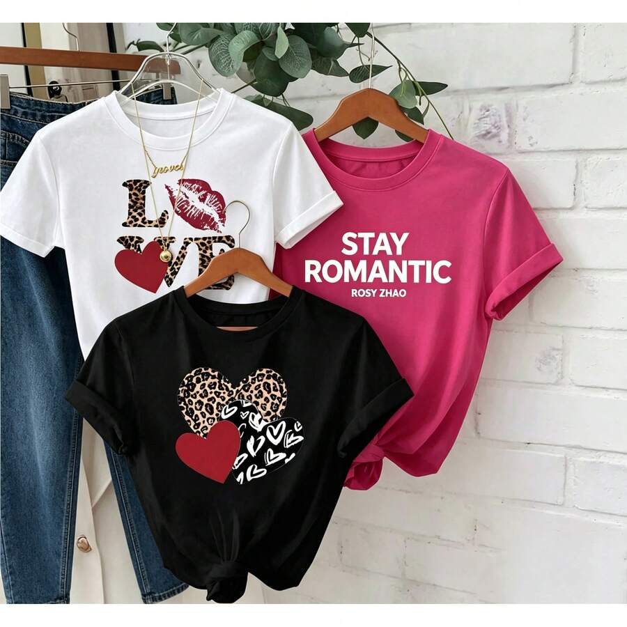 Elija entre 3 estilos de ropa casual de algodón de alta calidad. En caliente, destaca la personalidad y es de moda. 1 pieza, 2026, Camiseta estampada de moda para mujer, Moda femenina para las cuatro estaciones, Sencilla, casual, cómoda, popular, suave, fitness, deportes diarios al aire libre, Estilo de moda versátil que se puede usar en las cuatro estaciones, Camiseta transpirable de manga corta con cuello redondo, Ropa de moda para mujer, Tops para gimnasio, Tops para entrenamiento, Camiseta gráfica, Camiseta vintage, Día de San Valentín, Conjuntos de vacaciones, Verano, Camisas, Camisa blanca, Camisetas gráficas, Tops de verano, Top negro, Tops para salir. - Blanco - Ver 1