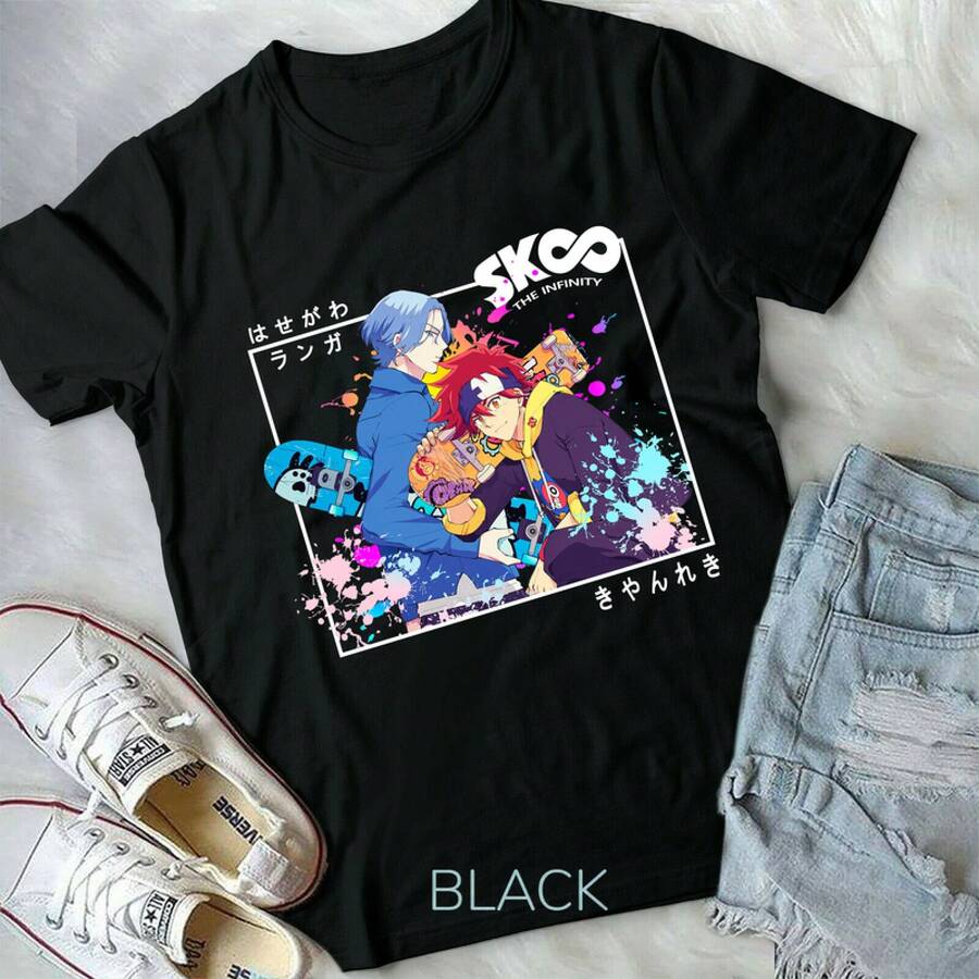 SK8 The Infinity, Langa E Reki, Skateboard, 8 Colori Nuova T-Shirt Unisex 222 - nero - Visualizzare 1