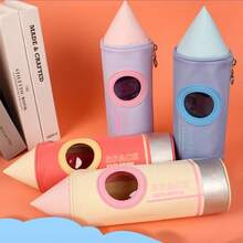 2pcs Rocket Shaped Large Capacity Pencil Case, Oxford Cloth Student Pencil Pouch, Back To School - Multicolor - View 1