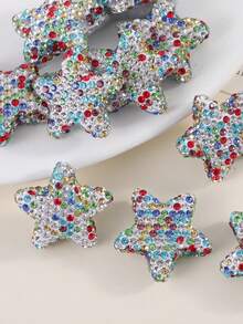 5 piezas de cuentas de arcilla con pentágono de cristal de colores, accesorios hechos a mano para collares, encantos de bolso y joyería - 5 PIEZAS - Estrella de cinco puntas - Ver 4
