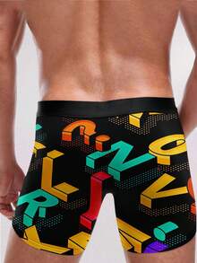 2 chiếc quần boxer nam in chữ 3D nhiều màu sắc, thoải mái, thích hợp mặc hàng ngày, làm quà tặng cho kỷ niệm, ngày Valentine, sinh nhật, đám cưới, bạn thân, bạn trai, chồng, v.v. - Nhiều màu - Xem 3