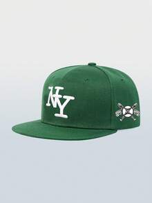 1 Piece Of Men's NY Snapback Cap, Personalized With Embroidered Letters Baseball Hat, Streetwear, Casual Hat For Spring/Autumn Outdoor, Travel, Beach Trip - Multicolor - View 5