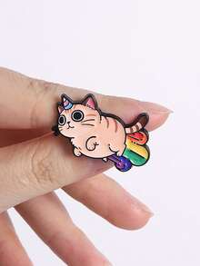 Cute Fantasy Rainbow Flying Corgi Cat Capybara Enamel Pin Kawaii Rainbow Animal Cosplay Unicorn Brooch Backpack Clothing Badge - Multicolor - View 7