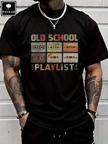 PAYEAH 80s Old School Retro Cassette Music Playlist 100% Heavy Cotton T-Shirt - 黑色 - 查看 11