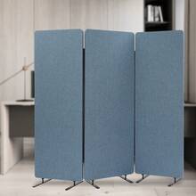 SENDERPICK Divider Screen 183*168cm Anti-Peeping Privacy Screen Blue Office Partition Room Divider - Blue - View 1