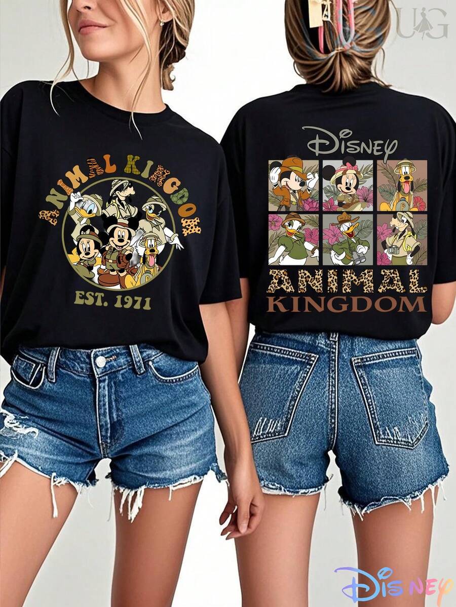 Mickey & Co. Mickey Mouse And Friends Graphic T-Shirts, Officially Printed Disney Women's Short-Sleeve T-Shirt, Suitable For Casual Wear In Spring And Summer, Is The Best Choice For Gifts. - màu đen - Xem 1