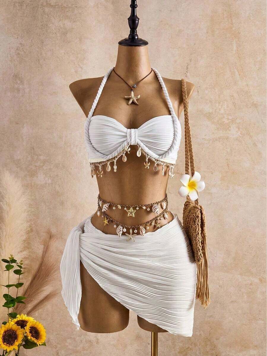 Plus Size One-Pieces - White - View 1
