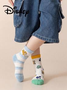 Disney 10/5/1 双正品迪士尼袜子，白色网眼镂空中筒袜，适合夏季穿着。可爱的卡通图案，时尚可爱的白色迪士尼婴儿袜。透气吸汗，休闲百搭，多功能卡通图案袜子，适合婴儿穿着，也是送礼和日常穿着的理想选择。 - 彩色 - 查看 8
