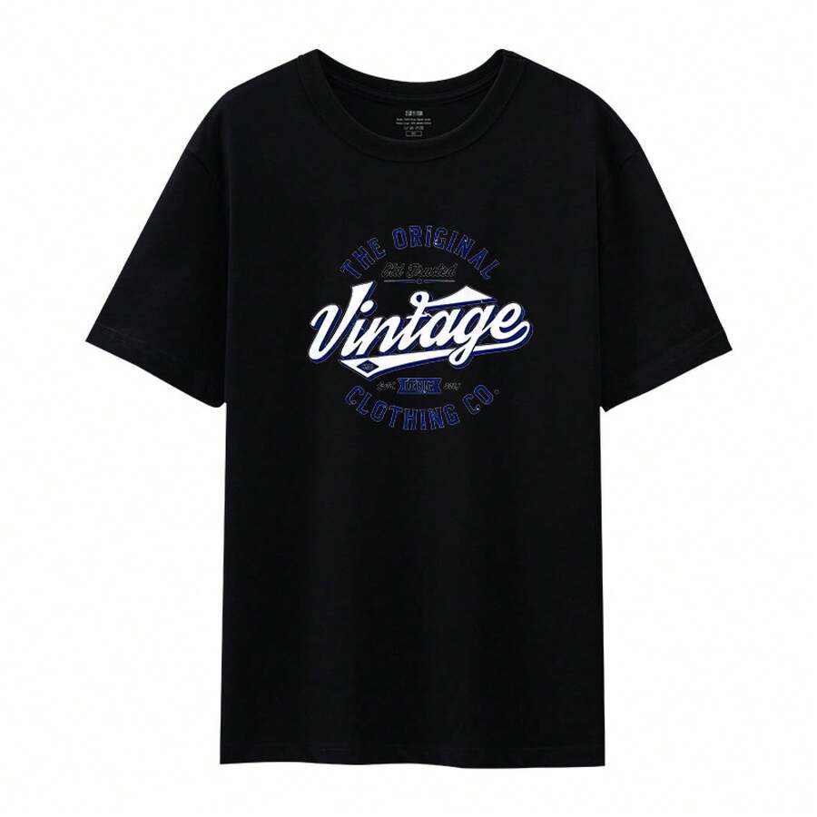 Imported Direct Printing Machine, Men's Short Sleeve T-Shirt Made Of Pure Long Fiber Pima Cotton, 50 Thread Count, With A Lightweight Luxury Finish. - 紅色和黑色 - 查看 1