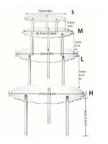 1pc/4pcs Acrylic Round Cake Stand, Party/Birthday Dessert Display Stand, Transparent Crystal Display Stand - Clear - View 3