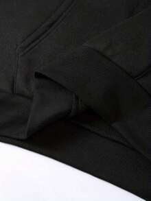 Homme Men's Geometric Print Hoodie With Kangaroo Pocket And Drawstring - 黑色 - 查看 5