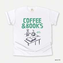 2026 Kaffe och böcker T-shirt: Unisex-skjorta dam sommartopp - Vitt - Visa 1