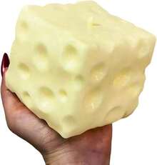 Large Cheese S-Shaped Soft Cheese, S-Shaped Fragile Cheese.Sugar Block-Shaped Soft Texture Toy, Slowly Rebounds And Can Be Deformed.Squishy Ball For Release With An Elastic Feeling.Helps Adults Relieve Stress.For Tabletop Use., Mood-Boosting - Cheese Sculpting - View 2