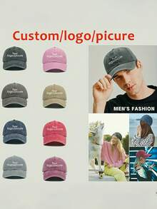 Customizable Text/Logo Baseball Cap, Customized Hiphop, Multi-Color English Letter Sun Hat (Unisex); Supports Printing Face Patterns Or Photos, Suitable For Valentine's Day, Birthdays And Various Gift Occasions, Gift For Him, Embroidered - Multicolor - View 10