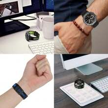 compatible con Amazfit T-Rex 3 Repuesto de Correa de Reloj de Silicona, Caucho Fácil de Abrochar para Relojes y Smartwatch NO241104 - Verde oliva negro - Ver 4