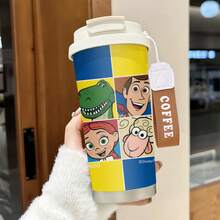 Disney Toy Story Character Grid Print Insulated Coffee Cup With Wrist Strap,Stainless Steel, Coffee Cup With Lid,Dual-Drink Design, And Durable - Multicolor - View 1