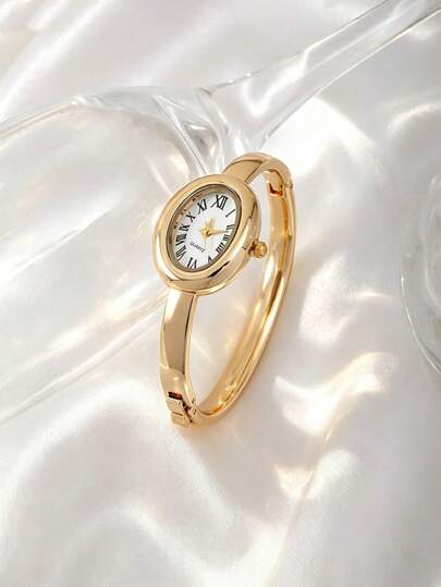 New Vintage Luxury Roman Numeral Women's Watch, Elegant High-End Fashion Quartz Wristwatch
