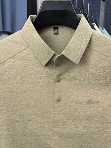 Pro Man Wardrobe 男士運動 POLO 衫 基本款透氣上衣 夏季跑步訓練高爾夫球衫 - 卡其色 - 查看 3