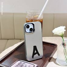 Fanahat-Funda para teléfono: Letra A en negrita con trazos blancos dinámicos y estampado plateado con vibras modernas, características antiincrustantes, anticaídas y antideslizantes. Cubierta trasera mate duradera. Diseño universal para hombres y mujeres. Elección perfecta para todas las estaciones. Regalo - 1 - Ver 3