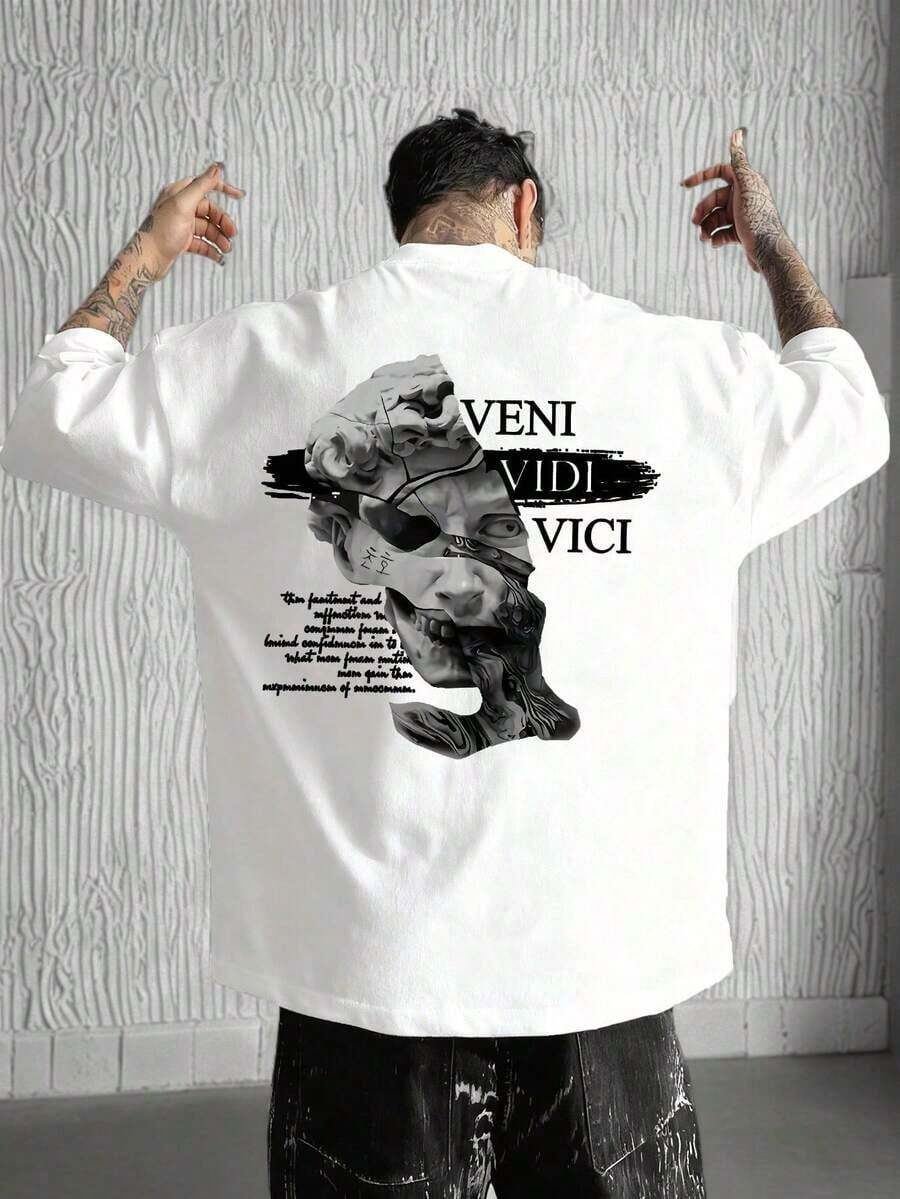 Unisex Camiseta unisex.Para hombres.Manga corta.Camisa T de manga corta.Ropa de primavera.Ropa de verano.Prenda de vestir.Prenda superior.Ancho.Silueta grande.Diseño con estampado.Regalo.Regalo.Estilo street.Primavera.Verano.Otoño.Invierno.Para hombres. - Negro - Ver 1