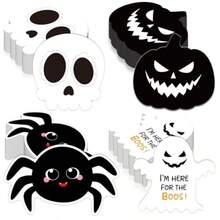 D120pcs Halloween Napkins Ghost Skull Party Plies Disposable Pumpkin Spider Paper Napkins Table Decorations For Luncheon Dinner Beverage Halloween Birthday PartyN - 主要為黑白照片 - 查看 7