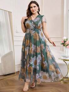 Plus Size Dresses - Green - View 4