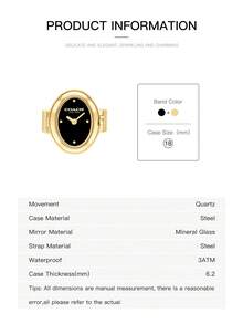 Coach SAMMY Oval Dial Women's Ring Watch Unique Jewelry Timepiece With Quartz Movement - Black - View 7