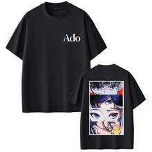 Maglietta grafica Ado per uomo e donna, abbigliamento alla moda in stile giapponese, casual unisex in puro cotone, vintage hip hop streetwear - 4 - Visualizzare 1