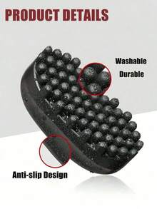 1pc Washable Elastic Styling Comb, Suitable For Dreadlocks, Curly Hair, Unisex Hair Styling Tool - Black - View 1