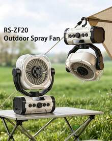 REMAX RS-ZF20 Upgraded Outdoor Camping Fan, 100-Speed, High-Definition Digital Display, 3-Level LED Light Adjustment, 60-Hour Battery Life, Smart Timer, Wireless Remote Control - Long-lasting Outdoor Camping Fan - View 2