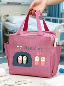 Kit de emergencia médica a prueba de humedad y polvo con patrones de píldoras de colores, organizador de medicamentos de repuesto, bolsa de almacenamiento con compartimentos múltiples, bolsa de maquillaje portátil para personal médico y trabajadores de oficina, bolsa de aseo y acicalamiento multifuncional para viajes de negocios, viajes diarios, uso doméstico, bolsa de primeros auxilios, estuche de pastillas, soporte de medicamentos, contenedor de cosméticos, bolsa de suministros de atención médica, artículo esencial para dormitorio y oficina, regalo de graduación - Multicolor - Ver 7