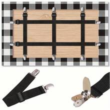 5 Clips de fijación de mantel con estilo de correa oculta, clips elásticos ajustables para manteles de mesa de picnic, adecuados para uso en interiores y exteriores, adecuados para mesas de comedor gruesas, manteles de banco, fiestas, restaurantes, camping, accesorios para caravanas - Multicolor - Ver 9