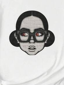Slayr Casual Pattern Print With Dropped Shoulders T Shirt,Summer Patterns T Shirt,Pattern T Women's T-Shirt - 白色 - 查看 3