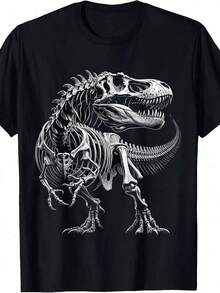 Playeras de hombre Camiseta de Paleontólogo de Dinosaurios Fósiles T-Rex - 180g JICI - Negro - Ver 6