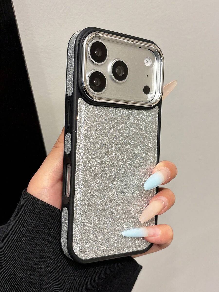 1pc Fashionable Luxury High-End Starry Sky Phone Case Suitable For IPhone 17 Pro Max, Apple 17, 17 Pro, New 16 Pro Max, Creative Personalized 16/15 Pro, Niche 14 Full Coverage Anti-Drop 13 Smartphone Protective Case - Silver - View 1
