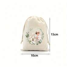 5/10 piezas Bolsas de regalo con corona floral y oración bíblica, adecuadas para comunión, bautizo, confirmación y otras ocasiones, decoración, obsequio, agradecimiento, bienvenida y otros usos - multicolor - Ver 5