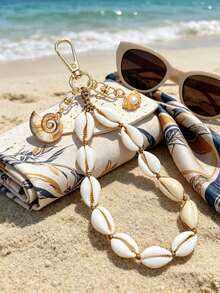 Bohemian Style Shell Keychain Phone Charm, Starfish Bag Pendant, Creative Car Keychain Pendant, Bohemian Style Natural Conch Shell Bag Pendant Keychain, Handmade Woven Summer Beach Accessory Suitable For Handbags, Shopping Bags, Backpacks - Ocean Style Bohemian Style Women's Keychain, Perfect For Vacation, Seaside Style And Daily Use - Multicolor - View 8