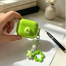 Apple Green Protective Case With Green Star Pendant, Scratch-Resistant And Shockproof Case Compatible With Apple Wireless Charging Case - Multicolor - View 18